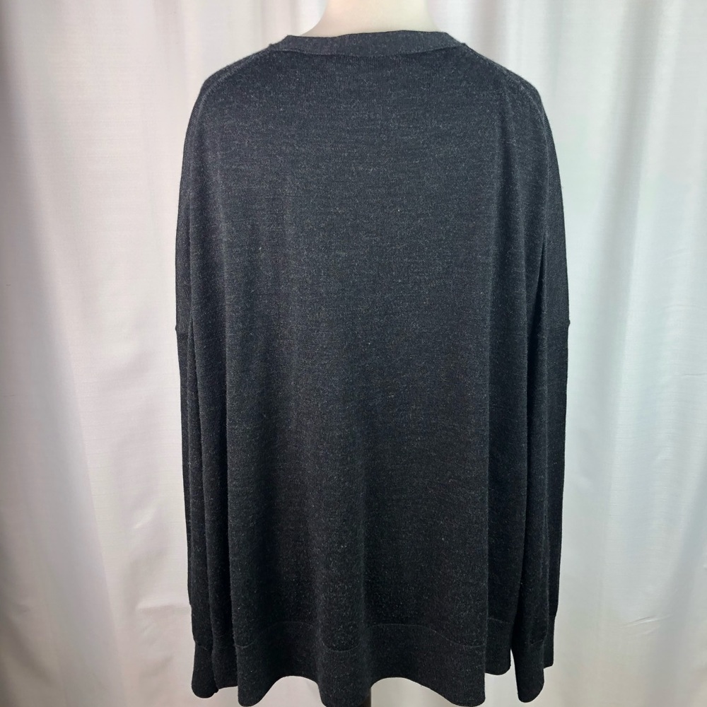 Allsaints Charcoal Merino Cardigan Vented Sides L - Picture 7 of 8